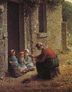 Jean Francois Millet Woman feeding the children Sweden oil painting artist